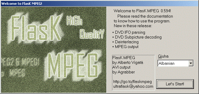 FlasKMPEG Language Selection