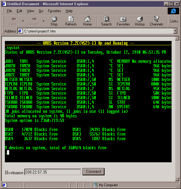 ActiveZTERM in MSIE 4.0
