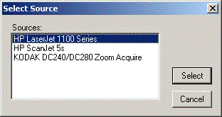 Twain Selection Dialog