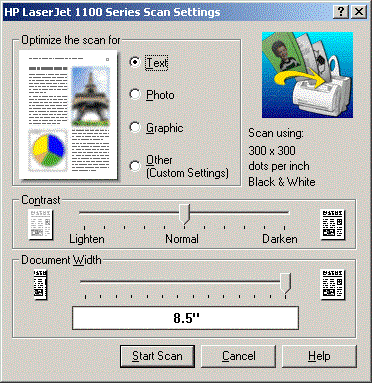 HP 1100 Twain Dialog