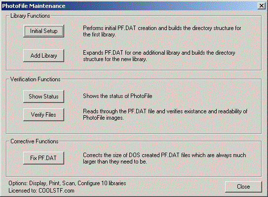 PhotoFile Maintenance
